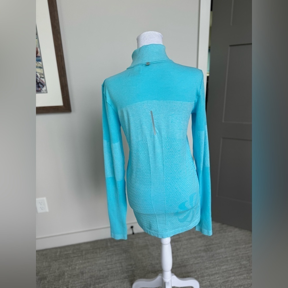 Nike Dri Fit Running 1/4 Zip Long Sleeve Activewear M Teal Blue - Picture 6 of 11